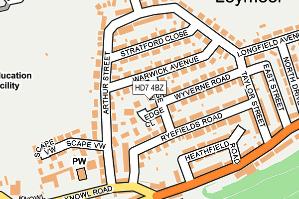 HD7 4BZ map - OS OpenMap – Local (Ordnance Survey)