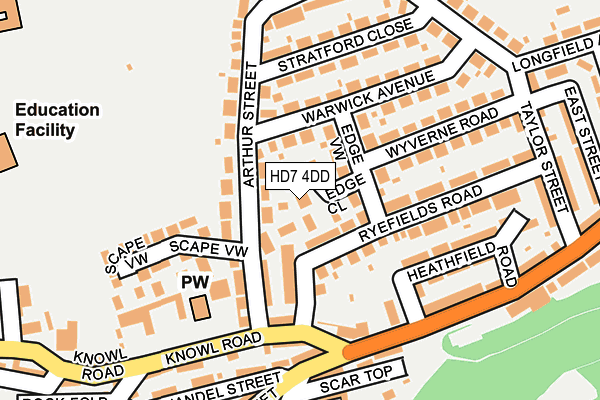 HD7 4DD map - OS OpenMap – Local (Ordnance Survey)