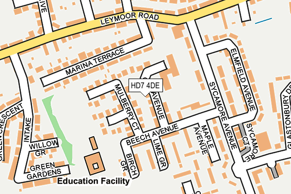 HD7 4DE map - OS OpenMap – Local (Ordnance Survey)