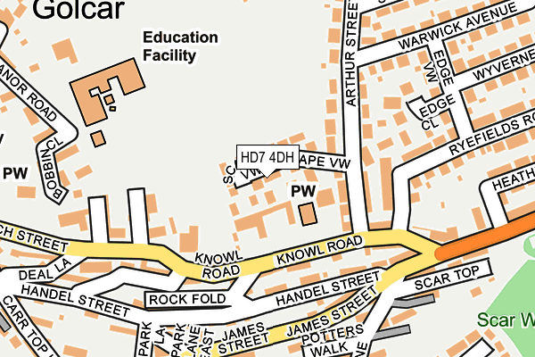 HD7 4DH map - OS OpenMap – Local (Ordnance Survey)