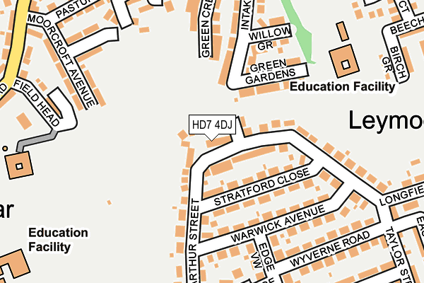 HD7 4DJ map - OS OpenMap – Local (Ordnance Survey)