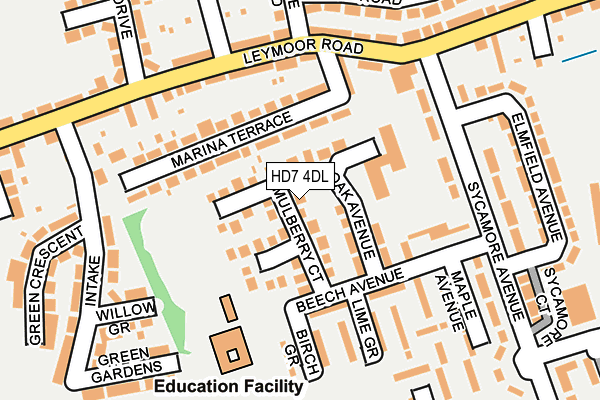 HD7 4DL map - OS OpenMap – Local (Ordnance Survey)