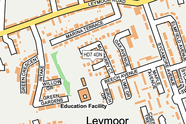 HD7 4DN map - OS OpenMap – Local (Ordnance Survey)