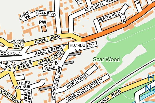 HD7 4DU map - OS OpenMap – Local (Ordnance Survey)