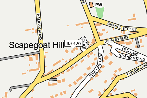 HD7 4DW map - OS OpenMap – Local (Ordnance Survey)