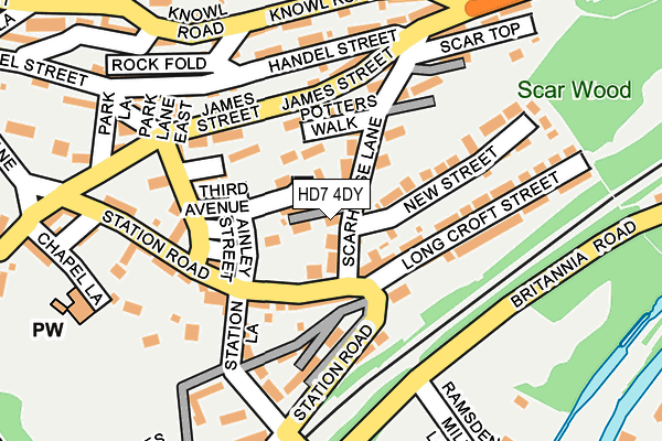 HD7 4DY map - OS OpenMap – Local (Ordnance Survey)