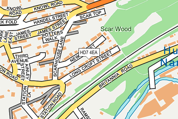 HD7 4EA map - OS OpenMap – Local (Ordnance Survey)