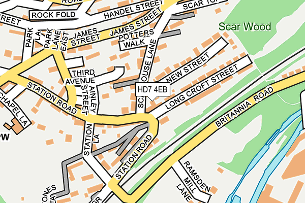 HD7 4EB map - OS OpenMap – Local (Ordnance Survey)