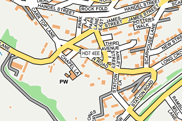 HD7 4EE map - OS OpenMap – Local (Ordnance Survey)