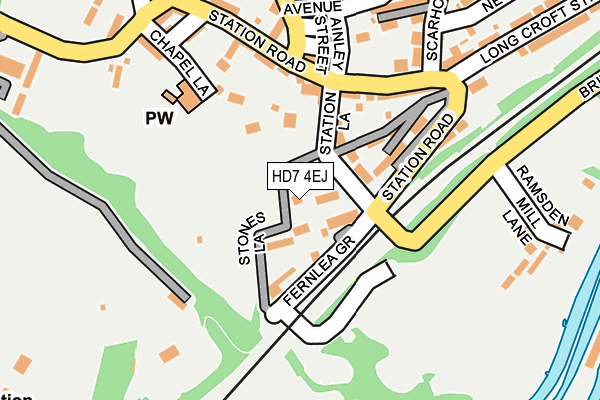 HD7 4EJ map - OS OpenMap – Local (Ordnance Survey)