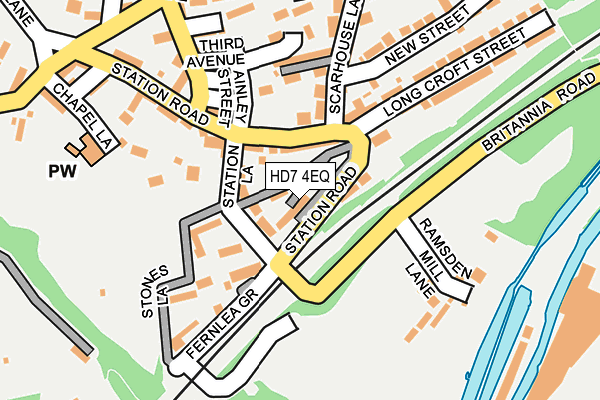 HD7 4EQ map - OS OpenMap – Local (Ordnance Survey)