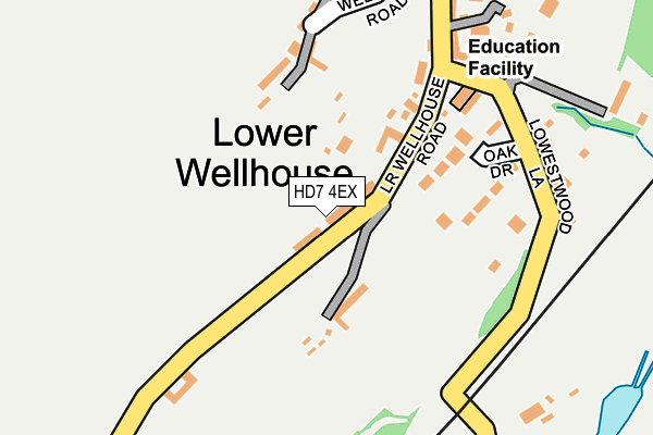 HD7 4EX map - OS OpenMap – Local (Ordnance Survey)