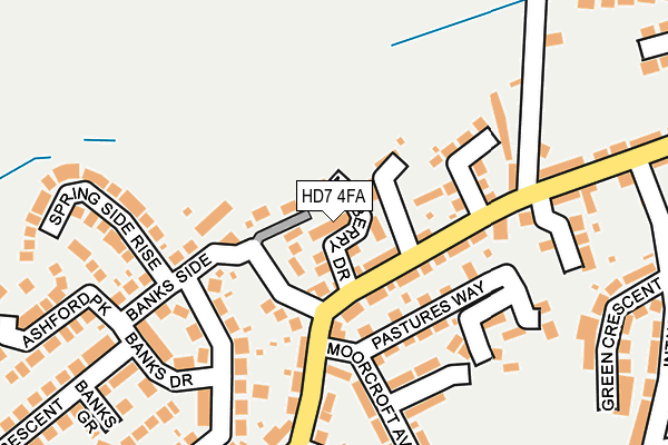 HD7 4FA map - OS OpenMap – Local (Ordnance Survey)