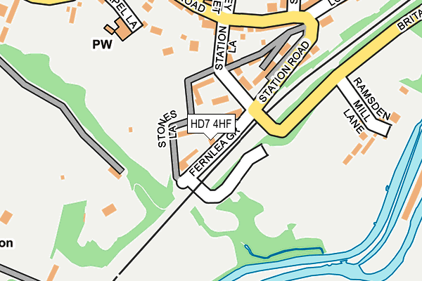 HD7 4HF map - OS OpenMap – Local (Ordnance Survey)