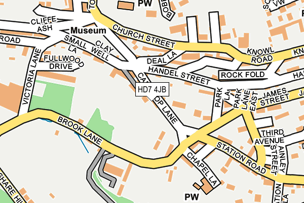 HD7 4JB map - OS OpenMap – Local (Ordnance Survey)