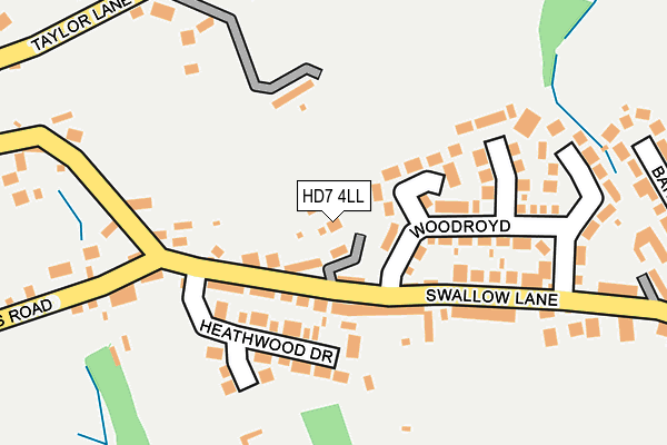 HD7 4LL map - OS OpenMap – Local (Ordnance Survey)