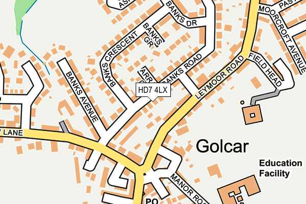 HD7 4LX map - OS OpenMap – Local (Ordnance Survey)