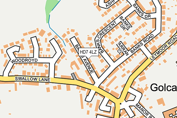 HD7 4LZ map - OS OpenMap – Local (Ordnance Survey)