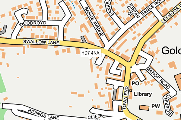 HD7 4NA map - OS OpenMap – Local (Ordnance Survey)