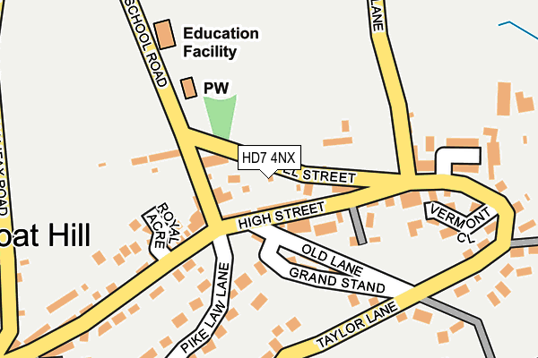 HD7 4NX map - OS OpenMap – Local (Ordnance Survey)