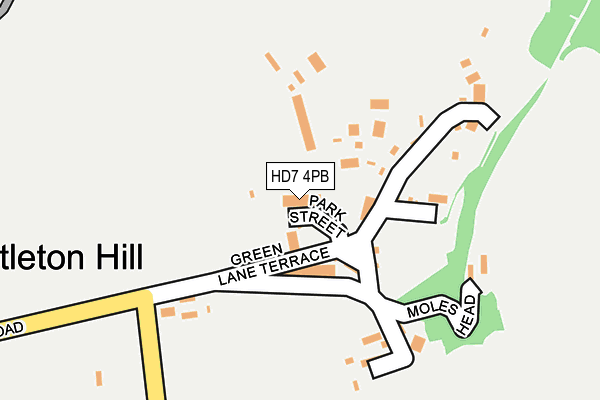 HD7 4PB map - OS OpenMap – Local (Ordnance Survey)