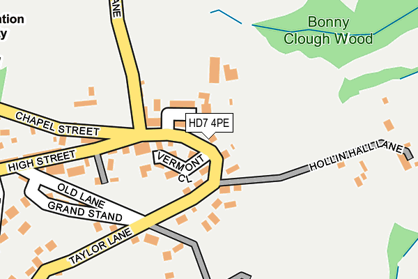 HD7 4PE map - OS OpenMap – Local (Ordnance Survey)