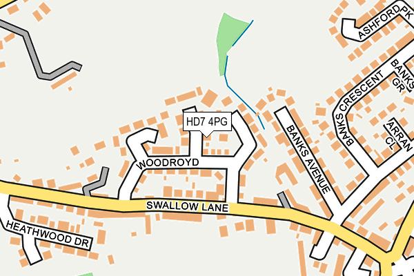 HD7 4PG map - OS OpenMap – Local (Ordnance Survey)