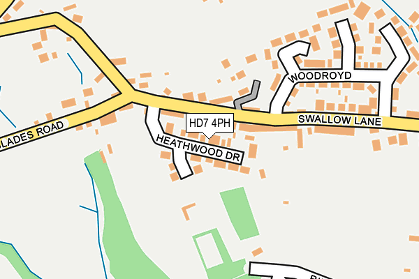 HD7 4PH map - OS OpenMap – Local (Ordnance Survey)