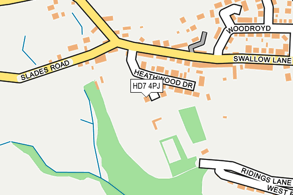 HD7 4PJ map - OS OpenMap – Local (Ordnance Survey)