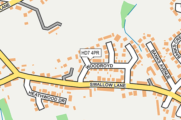 HD7 4PR map - OS OpenMap – Local (Ordnance Survey)