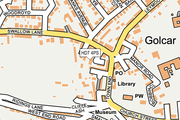 HD7 4PS map - OS OpenMap – Local (Ordnance Survey)