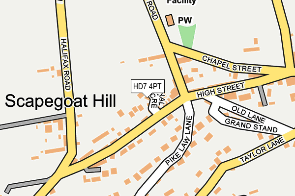 HD7 4PT map - OS OpenMap – Local (Ordnance Survey)