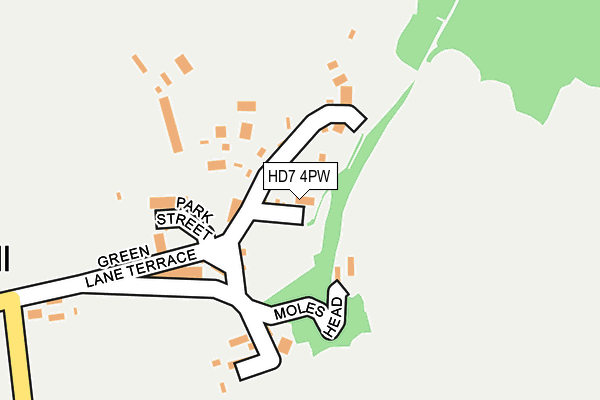 HD7 4PW map - OS OpenMap – Local (Ordnance Survey)