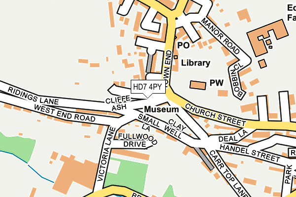 HD7 4PY map - OS OpenMap – Local (Ordnance Survey)