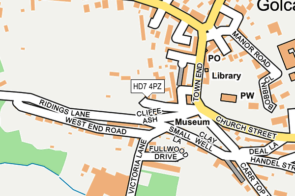 HD7 4PZ map - OS OpenMap – Local (Ordnance Survey)