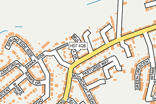 HD7 4QB map - OS OpenMap – Local (Ordnance Survey)