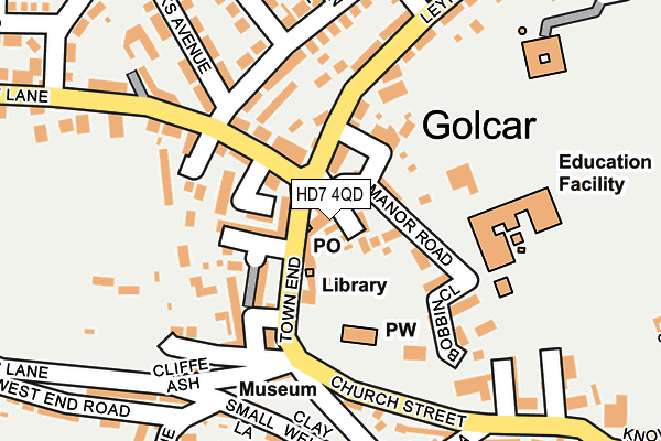 HD7 4QD map - OS OpenMap – Local (Ordnance Survey)