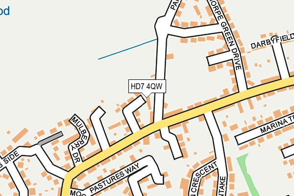 HD7 4QW map - OS OpenMap – Local (Ordnance Survey)