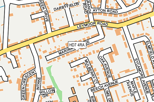 HD7 4RA map - OS OpenMap – Local (Ordnance Survey)