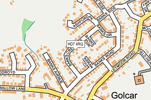 HD7 4RQ map - OS OpenMap – Local (Ordnance Survey)
