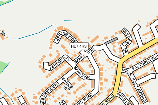 HD7 4RS map - OS OpenMap – Local (Ordnance Survey)