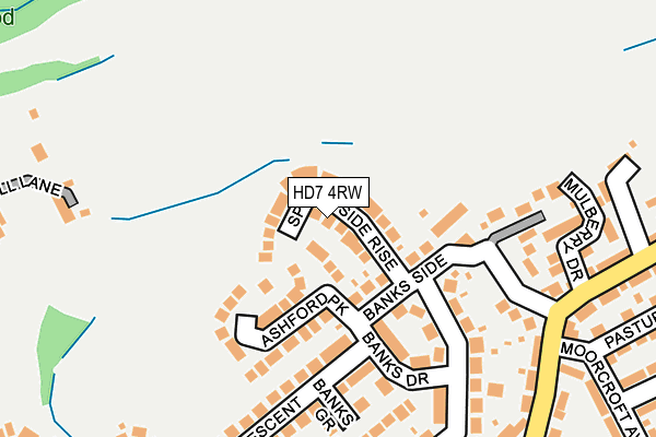 HD7 4RW map - OS OpenMap – Local (Ordnance Survey)