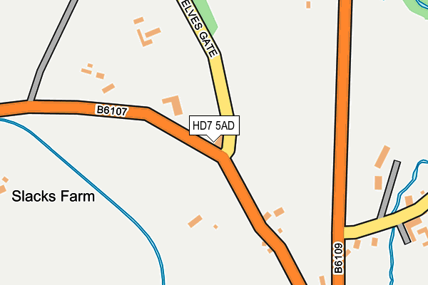 HD7 5AD map - OS OpenMap – Local (Ordnance Survey)