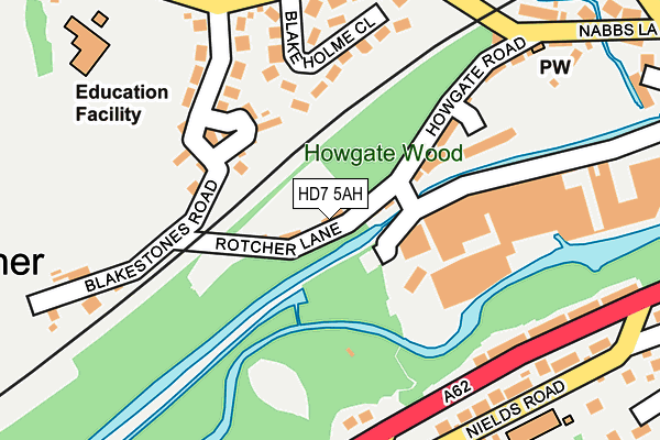 HD7 5AH map - OS OpenMap – Local (Ordnance Survey)