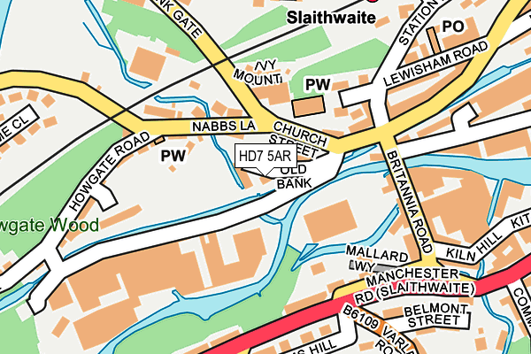 HD7 5AR map - OS OpenMap – Local (Ordnance Survey)