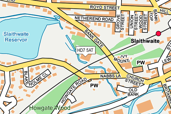 HD7 5AT map - OS OpenMap – Local (Ordnance Survey)