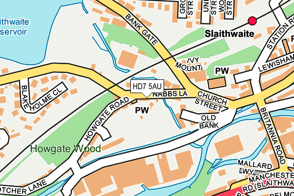 HD7 5AU map - OS OpenMap – Local (Ordnance Survey)