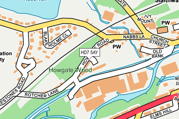 HD7 5AY map - OS OpenMap – Local (Ordnance Survey)