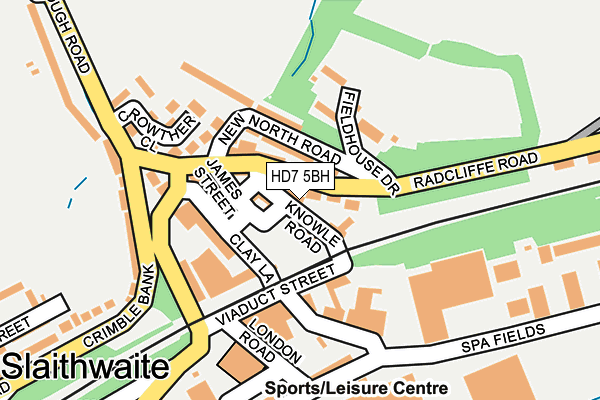 HD7 5BH map - OS OpenMap – Local (Ordnance Survey)