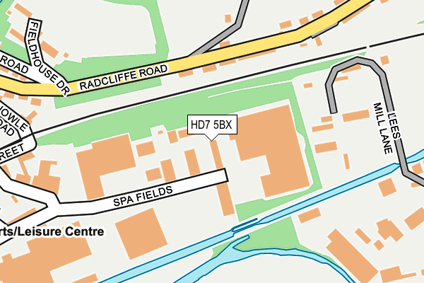 HD7 5BX map - OS OpenMap – Local (Ordnance Survey)